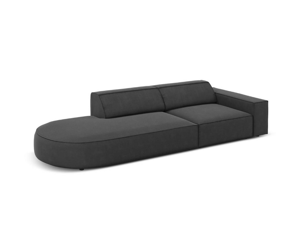 LINKES-SOFA Jodie aus Samt grau 3 Sitzplätze - Grau, Textil (262/70/102cm) - Micadoni