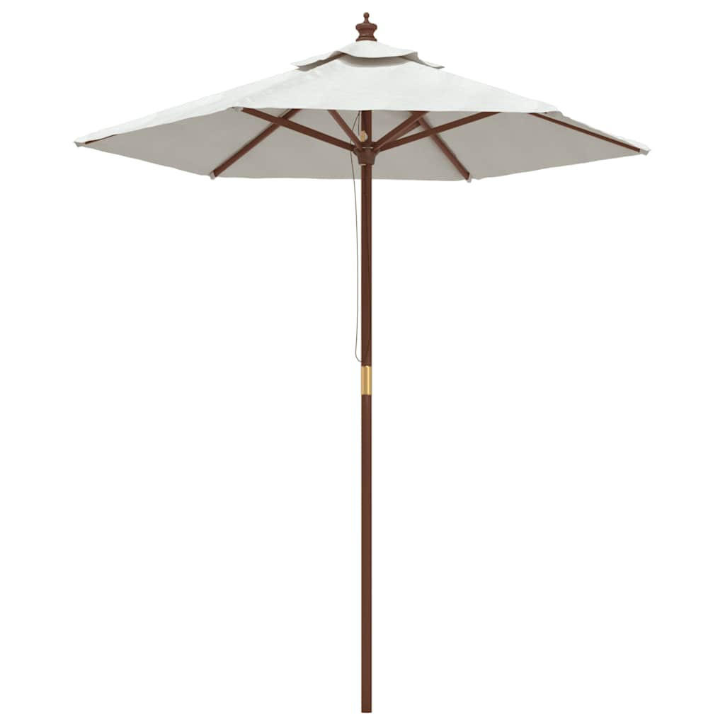 SONNENSCHIRM Mit Holzmast Sandfarben 196/231 Cm - Weiß, Holz (196/196cm) - vidaXL
