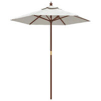 SONNENSCHIRM Mit Holzmast Sandfarben 196/231 Cm - Weiß, Holz (196/196cm) - vidaXL