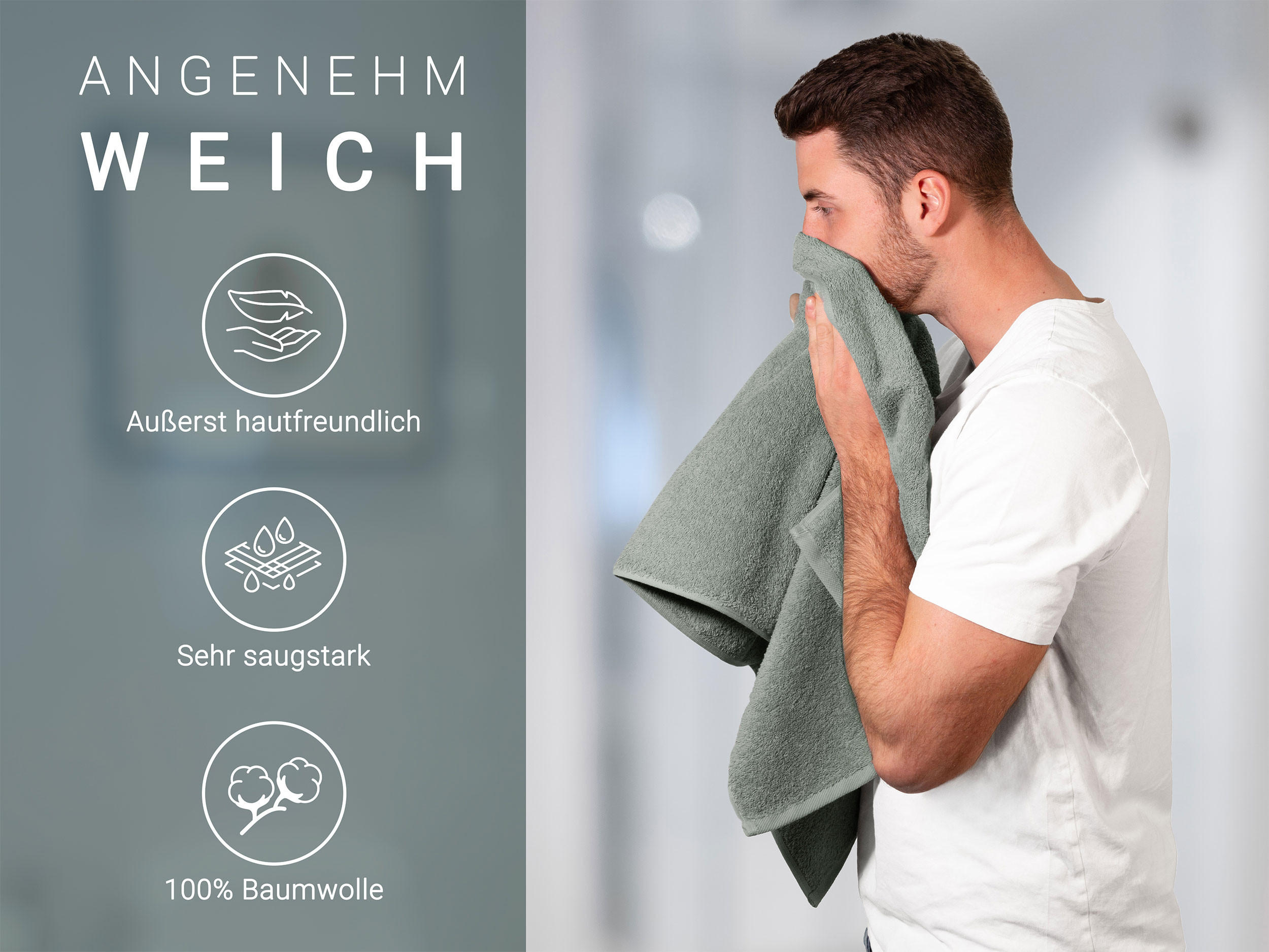 HANDTÜCHER, 6er-Set, 50x100 cm, 100% Baumwolle, Grau - Hellgrau, Textil (50/100cm) - Zollner