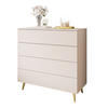 KOMMODE AURA KASCHMIR 4S mit Schubladen Goldene Beine - Kaschmir/Goldfarben, Holzwerkstoff (95/90/40cm) - Lookway