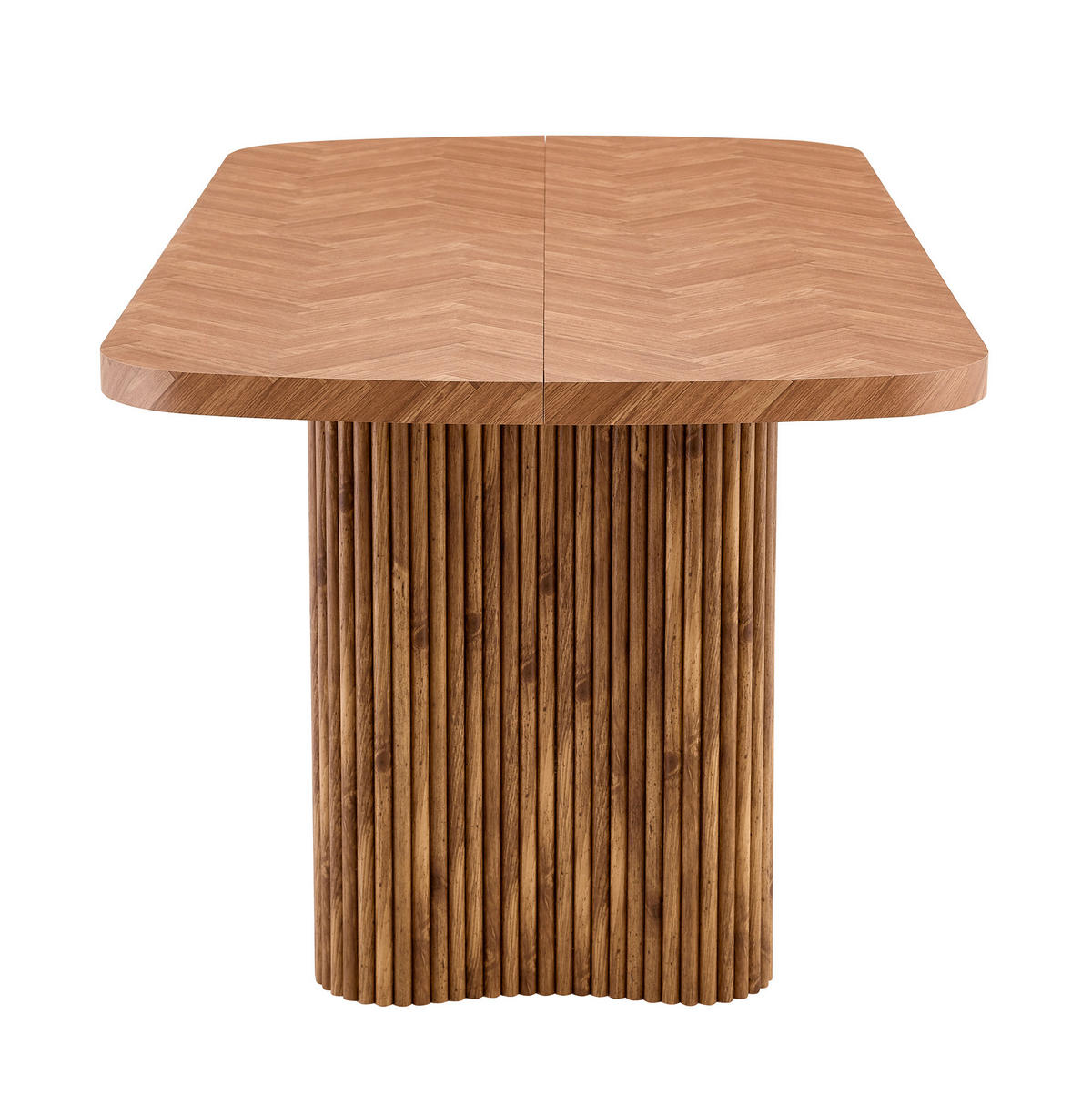 JEDÁLENSKÝ stôl 180/90 cm z MDF v orechovom dekore, moderný minimalistický - hnedá, kompozitné drevo (180/90/76cm) - BEAOK