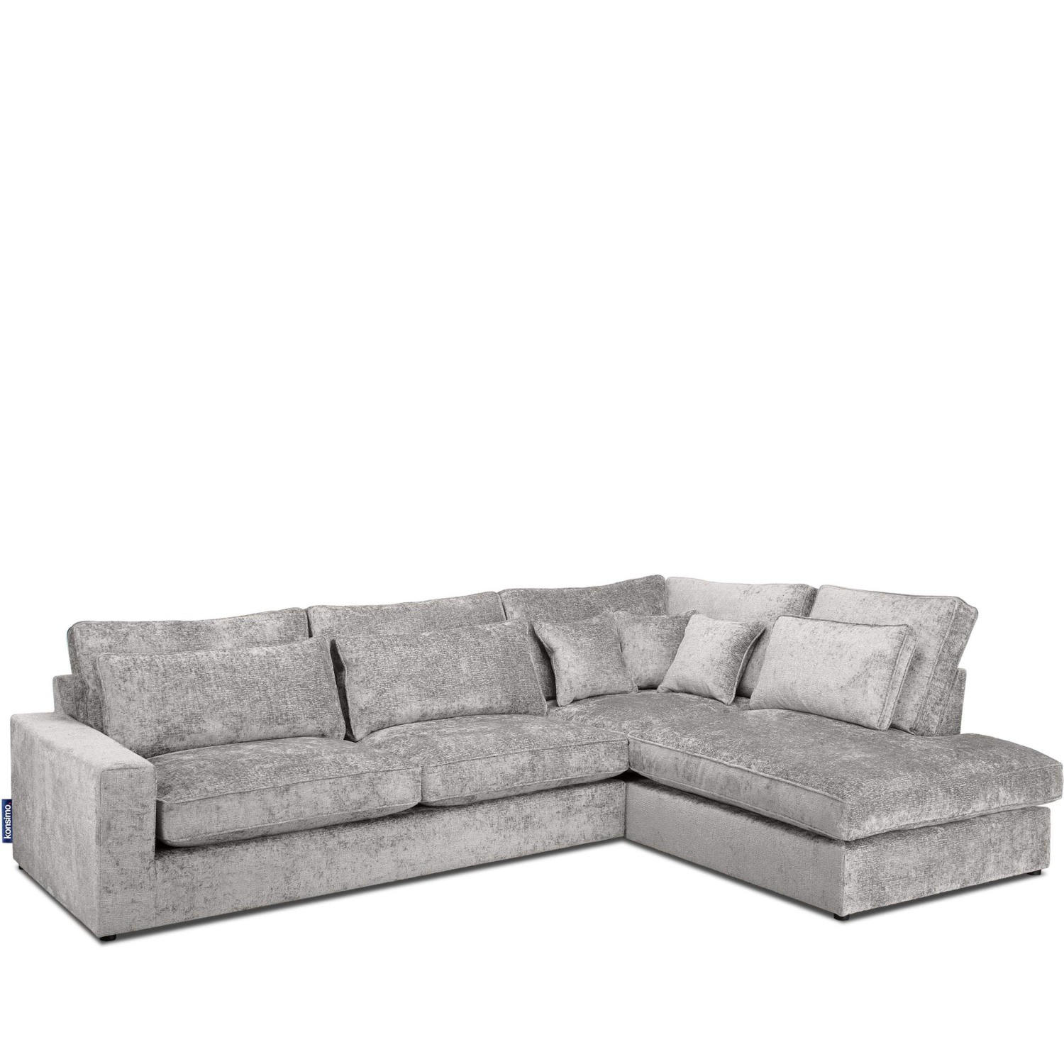 ECKSOFA RECHTS IMPERA Modern 4/5 Sitzer, Hellgrau - Hellgrau, Textil (314/224cm) - KONSIMO®