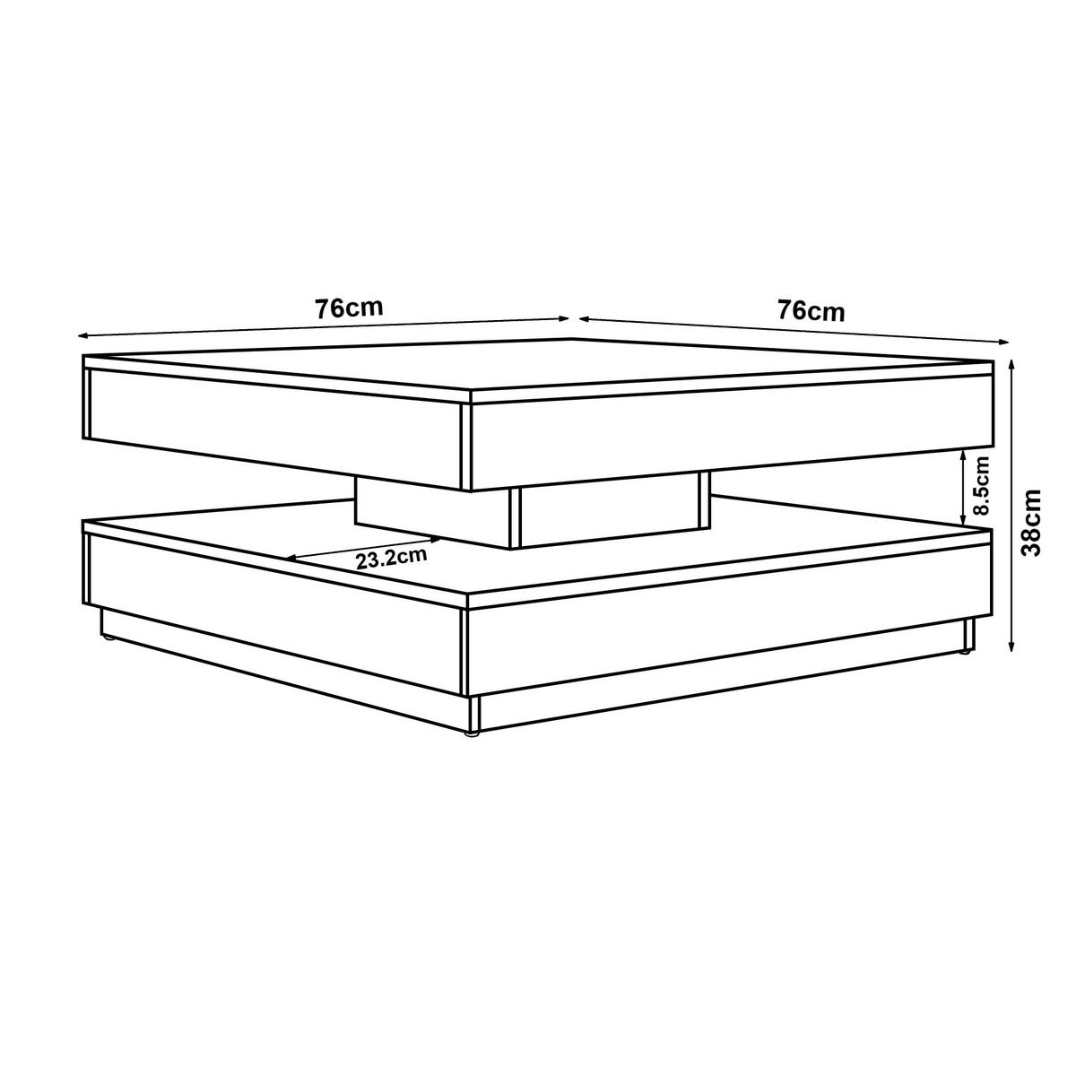 COUCHTISCH Florenz 76/76/38 cm - Weiß, Holzwerkstoff (76/76/38cm) - [en.casa]