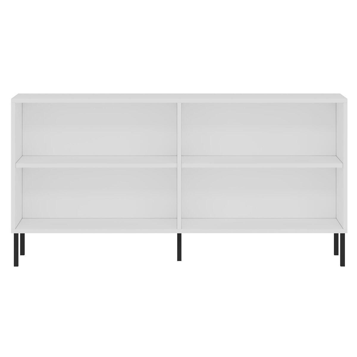 SIDEBOARD mit 4 Türen, gestreift dekoriert 36/150/75 cm - Weiß, Holzwerkstoff (36/75/150cm) - Calicosy