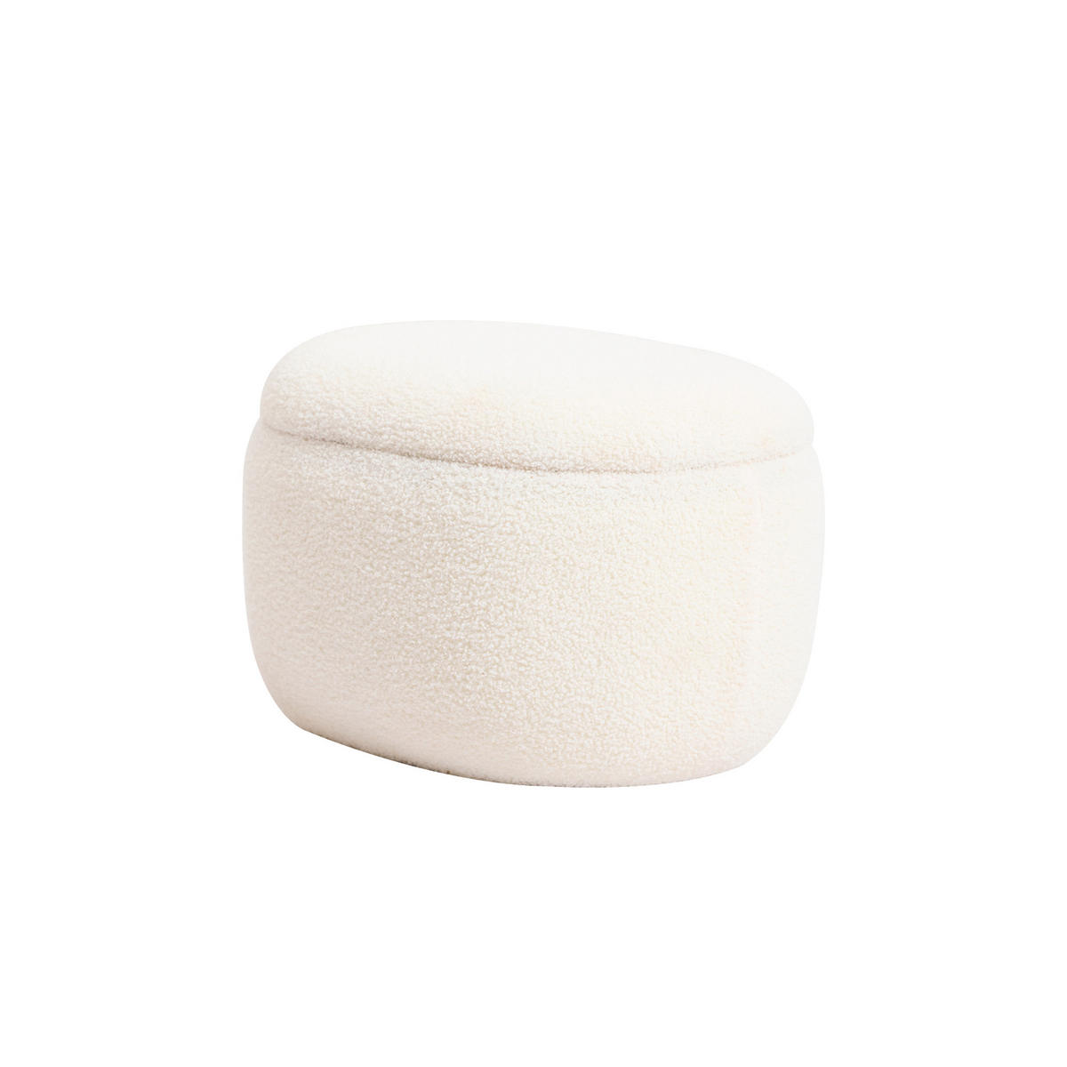 POUF Wolle Weiß - Weiß, Textil (48/31/35cm) - Nordlys