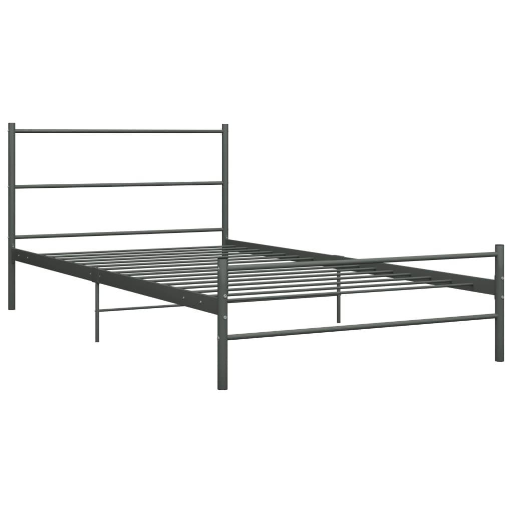 METALLBETT Husted 97/205 cm - Grau, Metall (90/200cm) - Nettlife