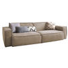 SOFA SAMU Taupe Webstoff - Taupe/Schwarz, Textil (256/72/106cm) - KAWOLA