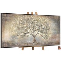 GEMÄLDE Goldbaum Schattenfugenrahmen Grau 200x100 cm - Grau, Holz (200/100cm) - YS-art gallery