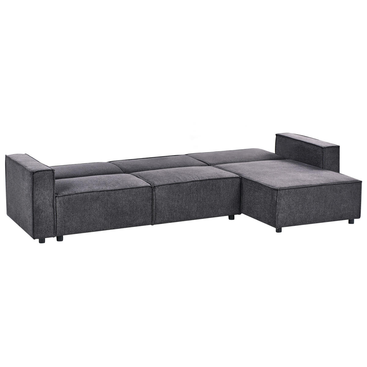 ECKSCHLAFSOFA 3-Sitzer Stoff Graphitgrau linksseitig Romedal Ii - Graphitfarben, Textil (290/173cm) - Beliani