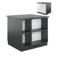 KÜCHENINSEL Fame-Line Weiß Hochglanz/Anthrazit 90 cm mit Schublade ohne AP - Weiß Hochglanz/Anthrazit, Holzwerkstoff (90/82/60cm) - Vicco