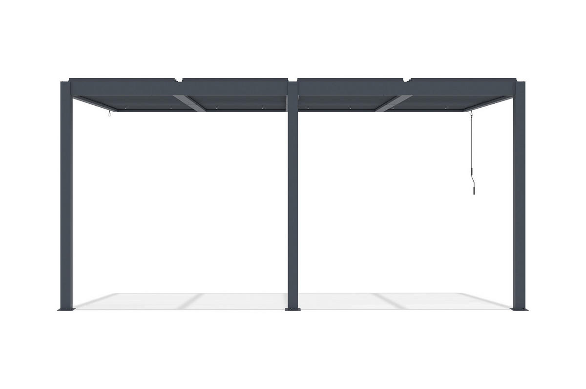 BIOKLIMA-PERGOLA Agosta 5x3m 250 cm hoch an der Wand befestigt Graues Aluminium - Grau, Metall (509/248/300cm) - Cazeboo