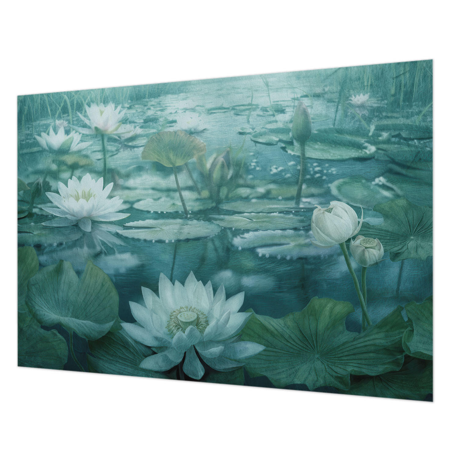 FOTOTAPETE 312x219 cm - Wasserblumen - Schwarz, Textil (312/219cm) - Wallfluent
