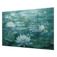 FOTOTAPETE 312x219 cm - Wasserblumen - Schwarz, Textil (312/219cm) - Wallfluent