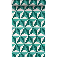 TAPETE 3D-Muster 53 cm x 10.05 m - Grün, Papier (53/1000cm) - Origin Wallcoverings