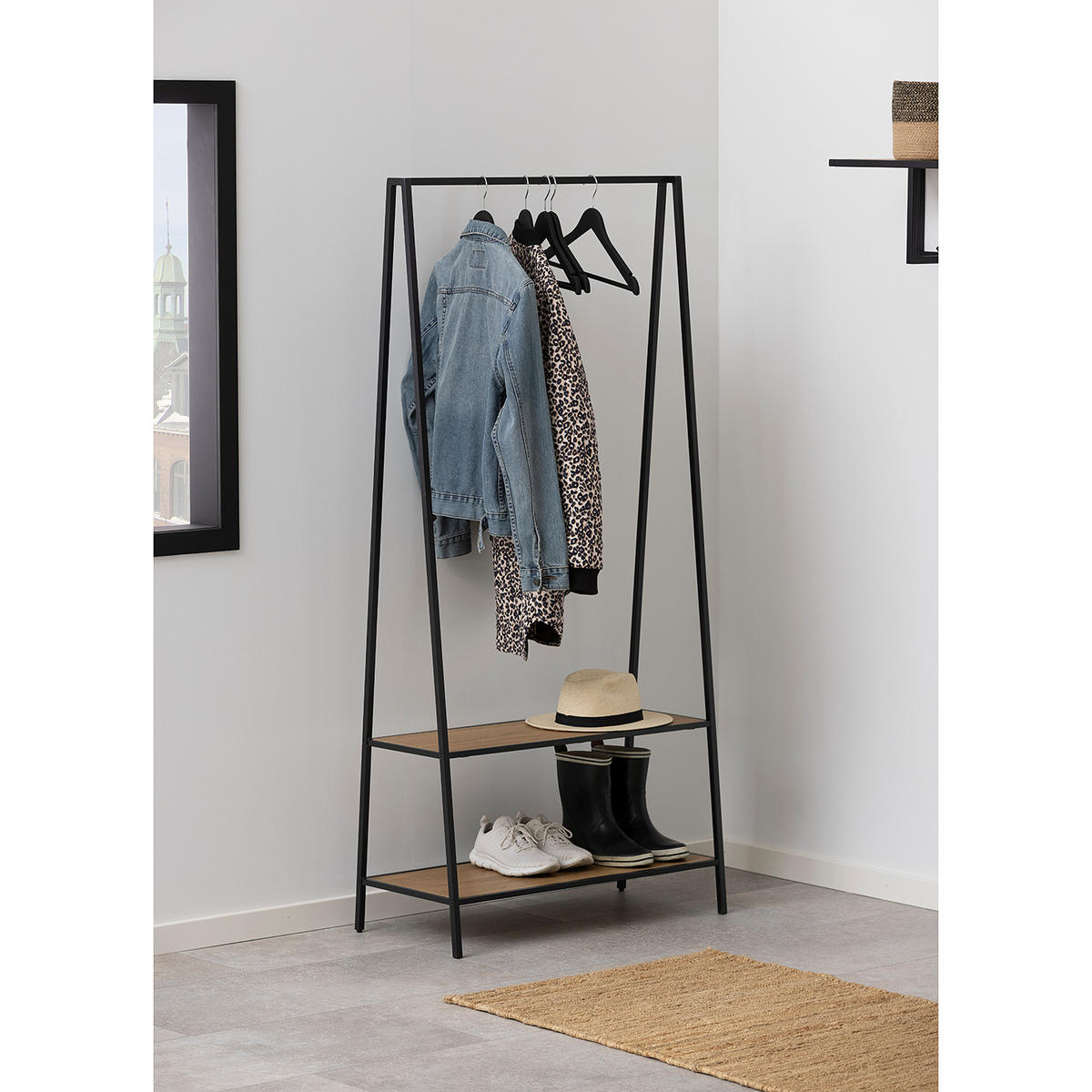 GARDEROBE - Wildeiche, Holzwerkstoff/Metall (77/165/37cm) - home24