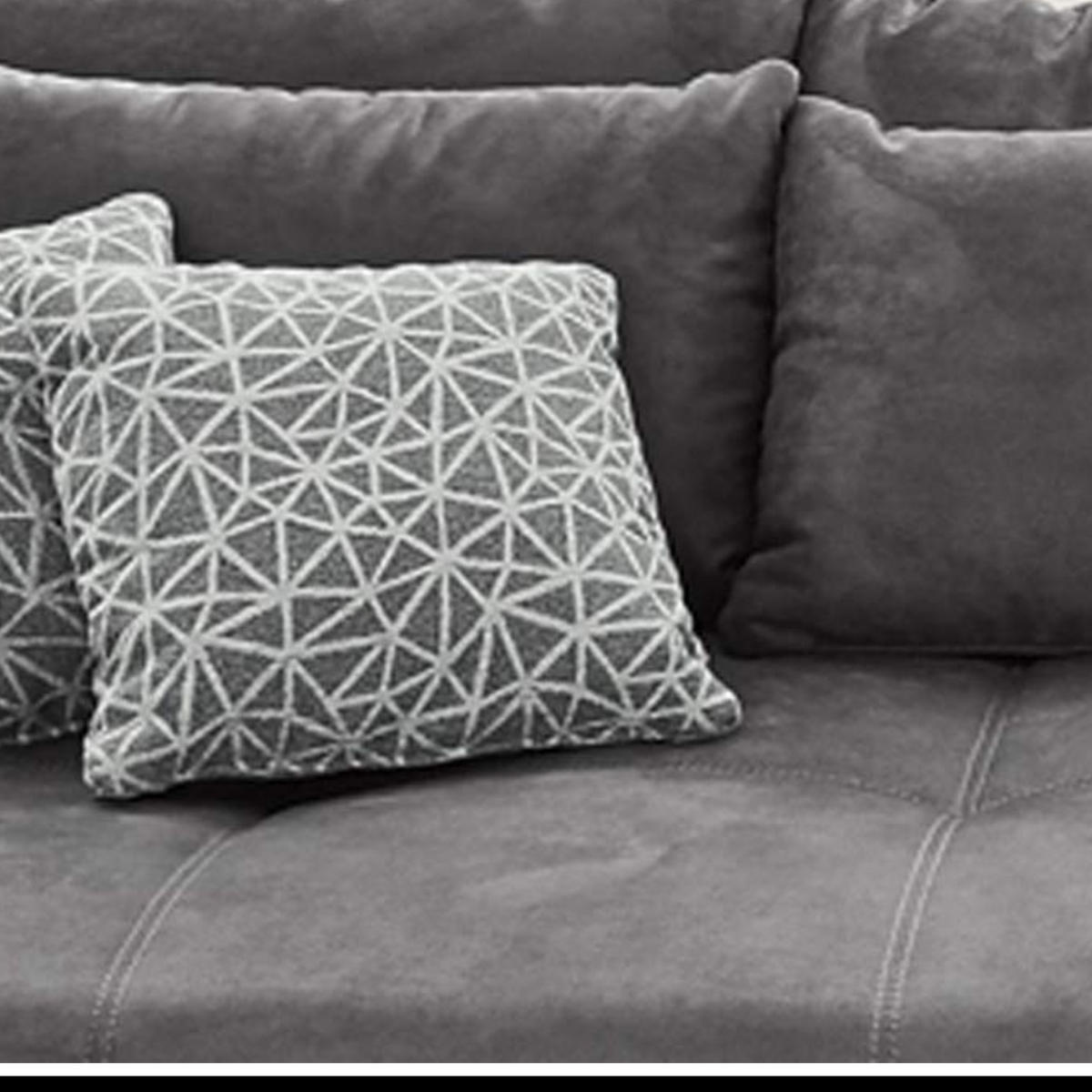 BIG-SOFA Federkern B306/T134/H86 cm, Liegefläche 120x240 cm, Mikrofaser Grau / 15114 - Chromfarben/Grau, Textil/Metall (306/86/134cm) - luma-home
