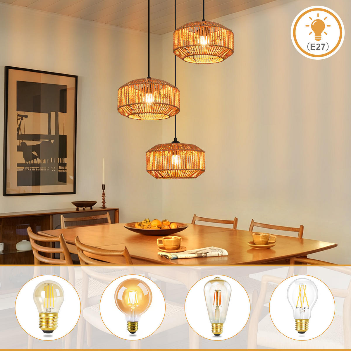 PENDELLEUCHTE Orion 30/30/150 cm - Braun, Metall (30/30/150cm) - ZMH