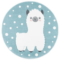 KINDER TEPPICH MAUI KIDS ALPAKA PASTELL RUND - Blau, Textil (200/200cm) - Pergamon
