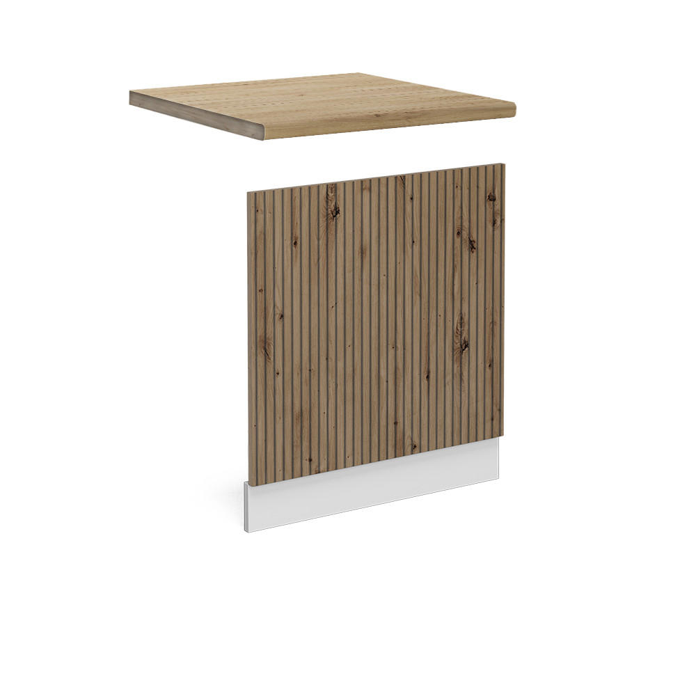 FRONTBLENDE R-Line Artisan-Eiche 60 cm, AP Eiche - Weiß/Eiche Artisan, Holzwerkstoff (60/57.2/1.6cm) - Vicco