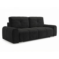 SCHLAFSOFA Fluffy - Schwarz (Vibe 99) - Chromfarben/Schwarz, Holz/Kunststoff (245/100/99cm) - Sofnet