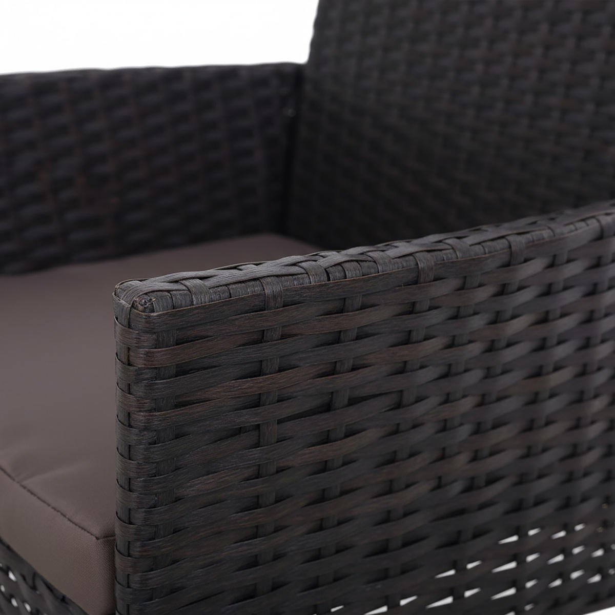 3-TLG.GARTENMÖBEL-SET - Schwarz, Glas/Kunststoff - Relaxdays