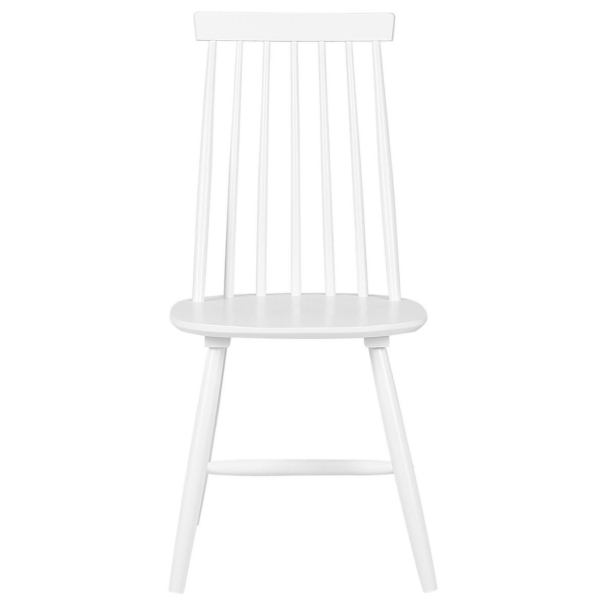 ESSZIMMERSTUHL 2er-Set Gummibaumholz Weiß Burbank - Weiß, Holz (44/93/44cm) - Beliani