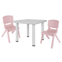 KINDERTISCH mit 2 Stühlen stapelbar - Rosa, Kunststoff (62/52/62cm) - Bieco Spielwaren