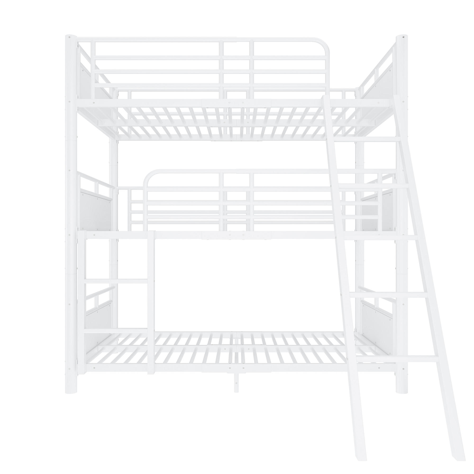 ETAGENBETT 90/200 cm mit 3 Schlafplätzen, DE-41597, in Weiß - Weiß, Metall (90/200cm) - ComfortXL