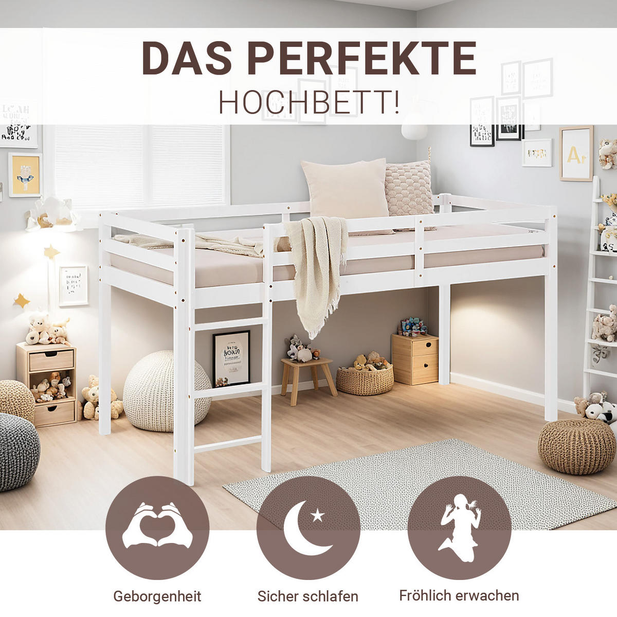HOCHBETT 90/200 cm Weiß - Weiß, Holz (90/200cm) - Homestyle4u