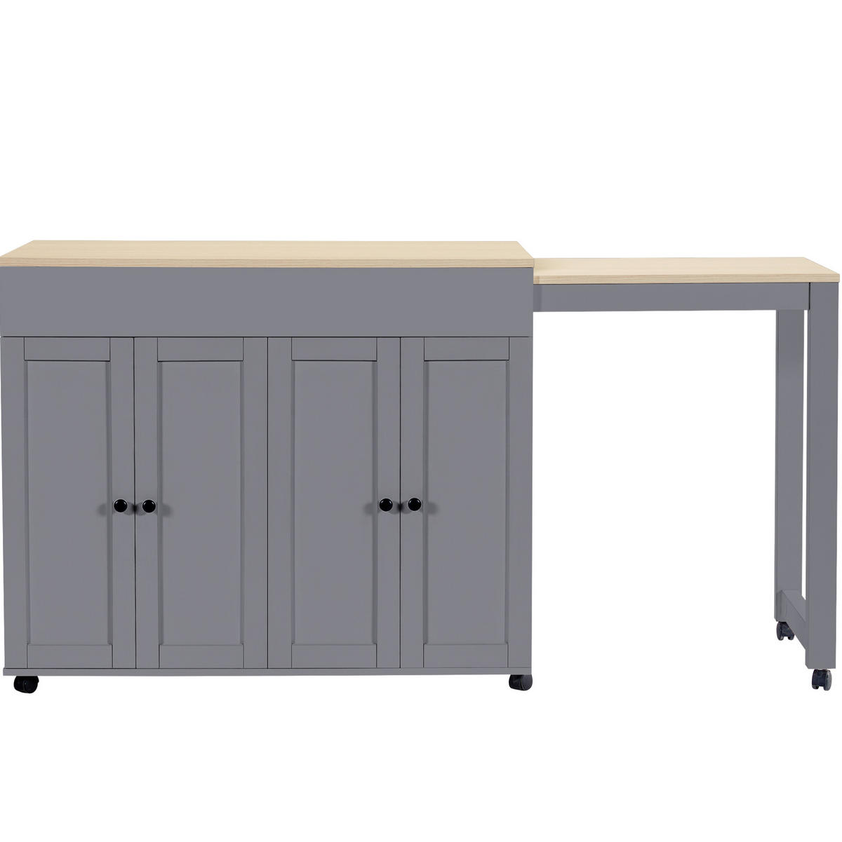 BARTISCH ausziehbar 117-180 x 50 x 94,6 cm Grau - Grau, Holz (50/94.5/180cm) - Beauniv
