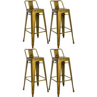 BARHOCKER Mason 4er Set 96x44x43 cm Gold - Goldfarben, Metall (44/96/43cm) - furnicato