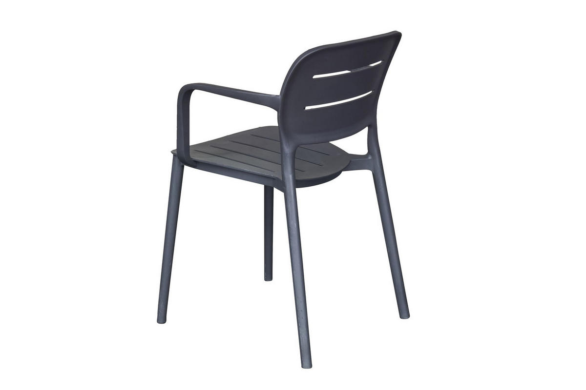 STAPELSTUHL Utah 56x53x79 cm, Kunststoff, Anthrazit - Anthrazit, Kunststoff (53/79/56cm) - dasmöbelwerk