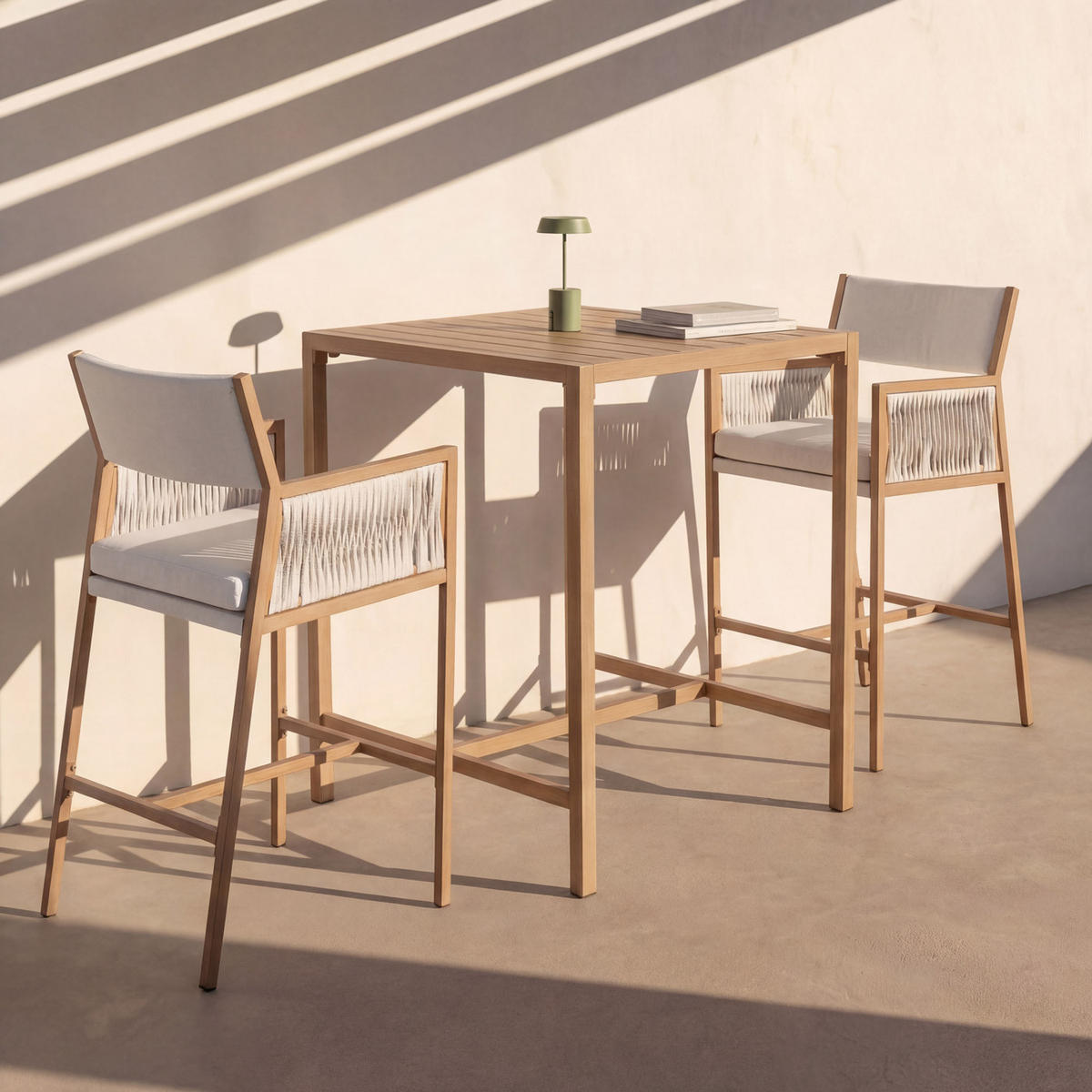 BARSET hranatý biely, sada 3 ks - biela, textil (90/90/115cm) - MCW