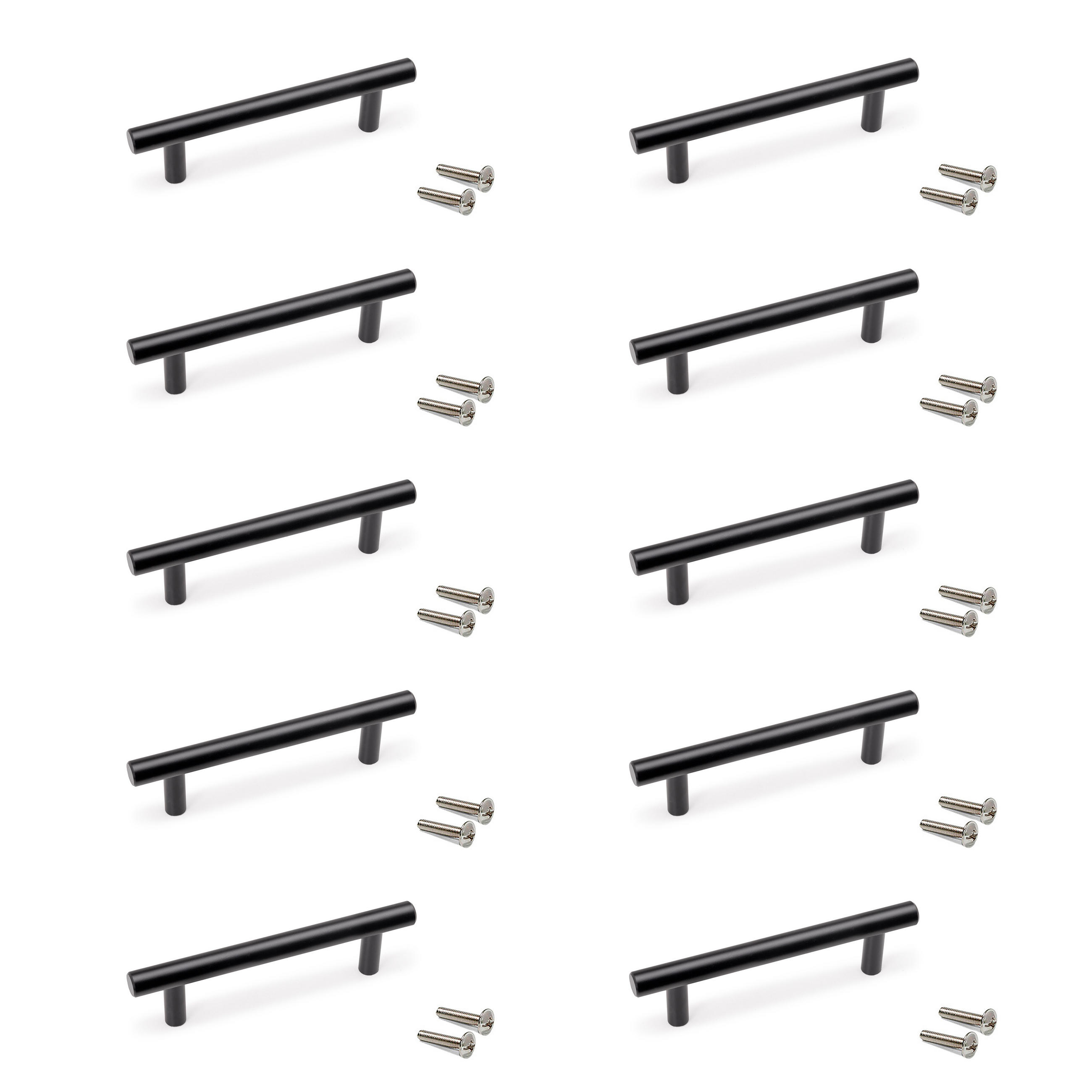 MÖBELGRIFFE Orlando, L136mm, 96mm Achsenabstand, Stahl, Schwarz lackiert 10er-set - Schwarz, Metall (1.2/4/13.6cm) - EMUCA