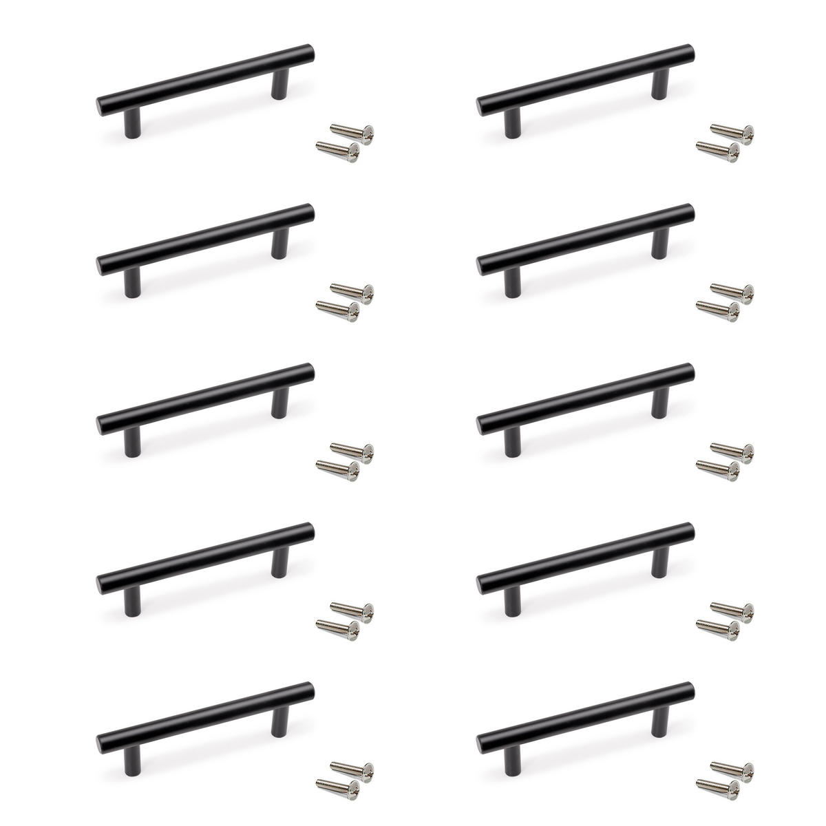 MÖBELGRIFFE Orlando, L136mm, 96mm Achsenabstand, Stahl, Schwarz lackiert 10er-set - Schwarz, Metall (14/4/21cm) - EMUCA