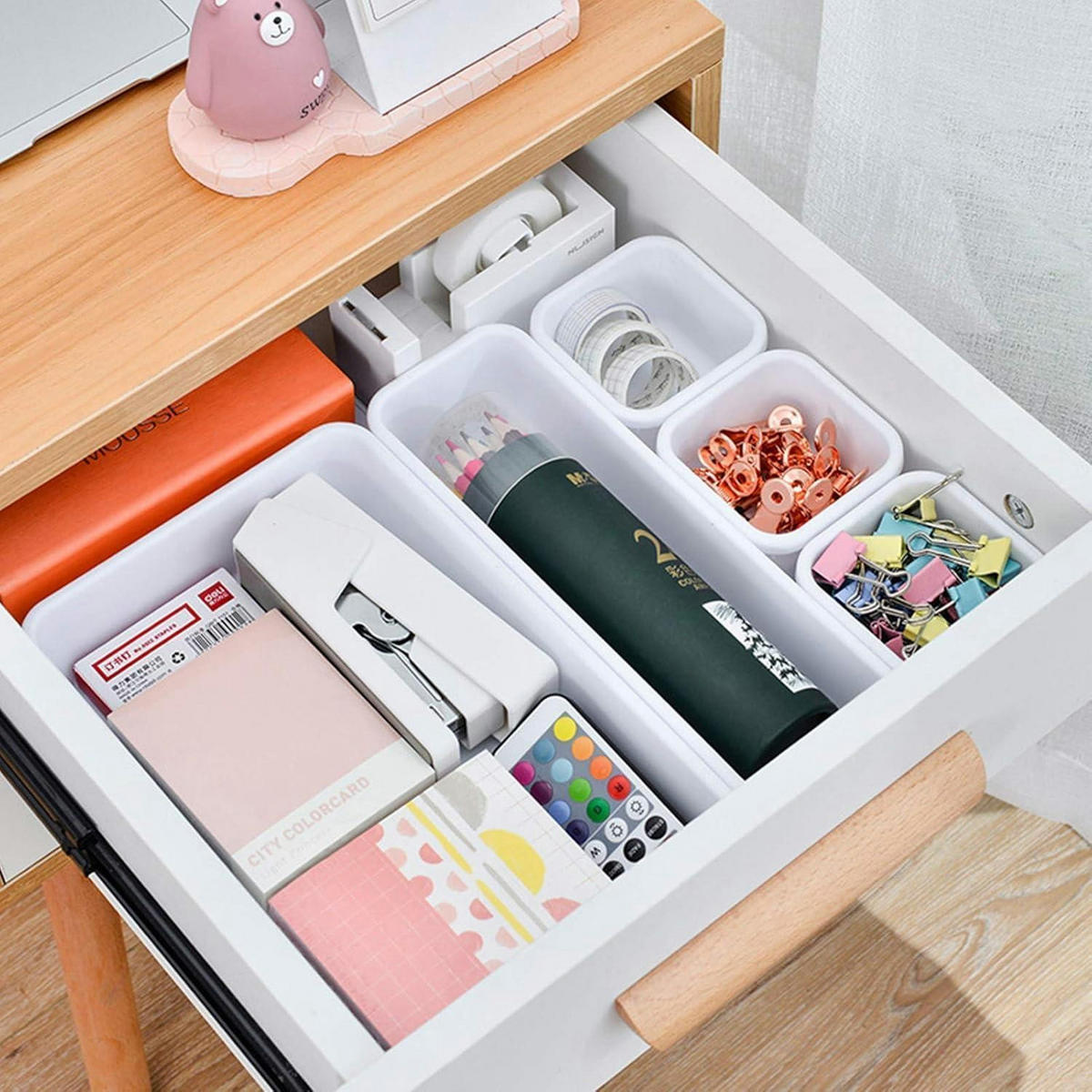 SCHUBLADEN Organizer 8-teiliges Set, aus Kunststoff, grau - Grau, Kunststoff (10/2/10cm)