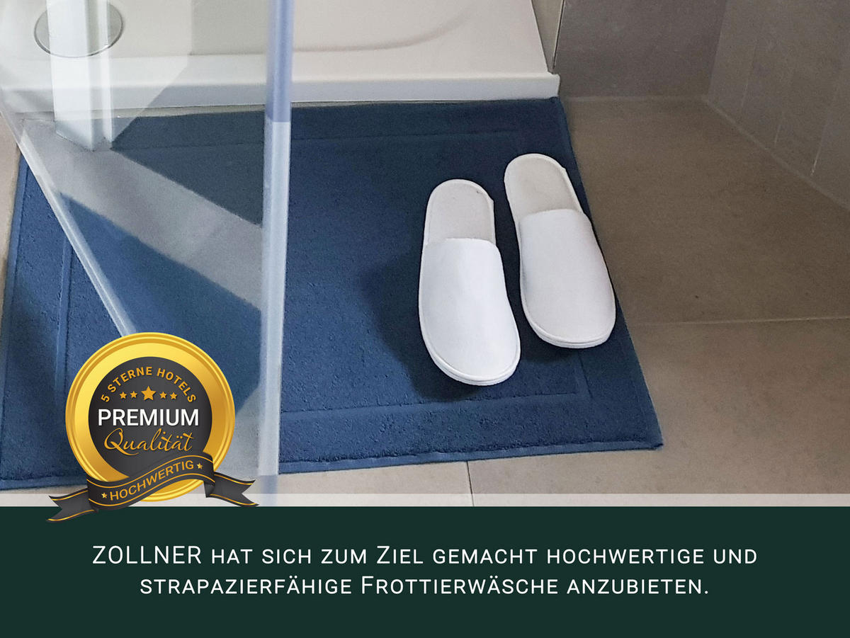 BADEMATTE, 2er-Set, 50x70 cm, 100% Baumwolle, Blau - Dunkelblau, Textil (50/70cm) - Zollner