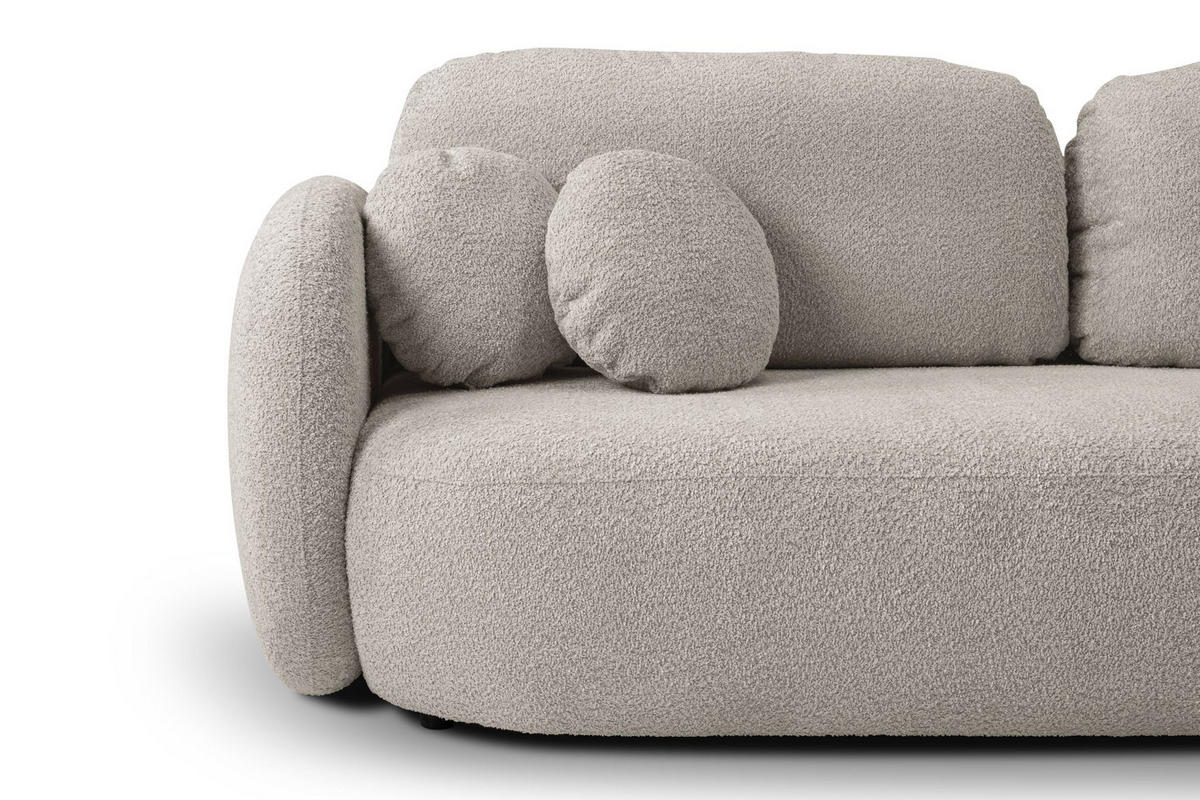 SOFA Olena - Beige (Abriamo 6) - Grau, Holzwerkstoff (238/86.5/101cm) - Möblo