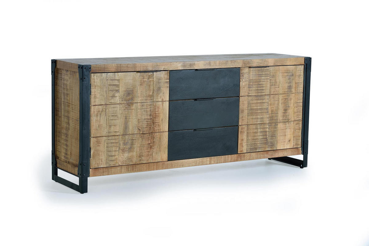 SIDEBOARD mit 2 Türen und 3 Schubladen aus Mangoholz - Braun, Holz (45/80/180cm) - Giner y Colomer