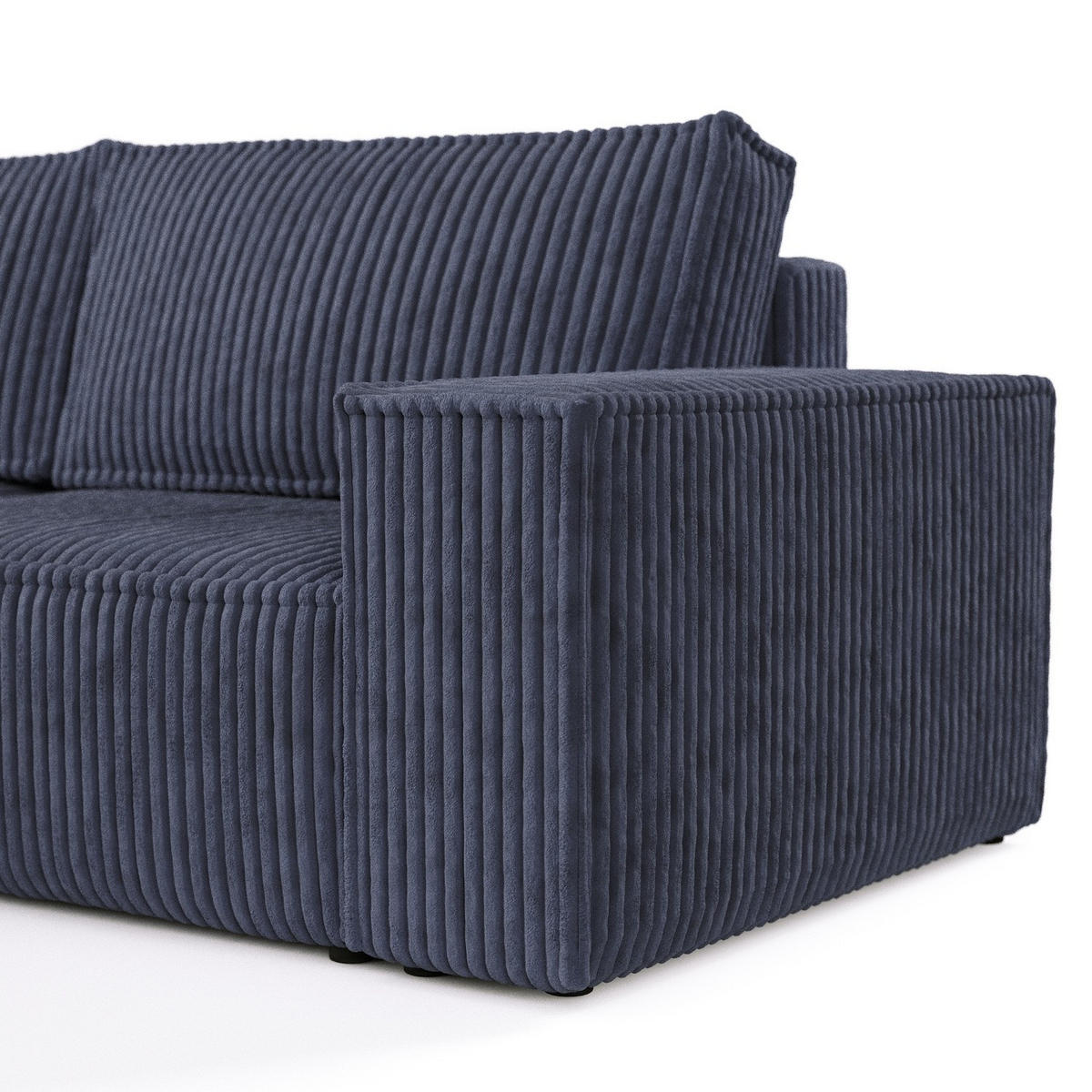 ROHOVÁ SEDAČKA CAVO, textil, Námořnická modrá - černá/tmavě modrá, dřevo/kompozitní dřevo (255/148cm) - AltaBeds