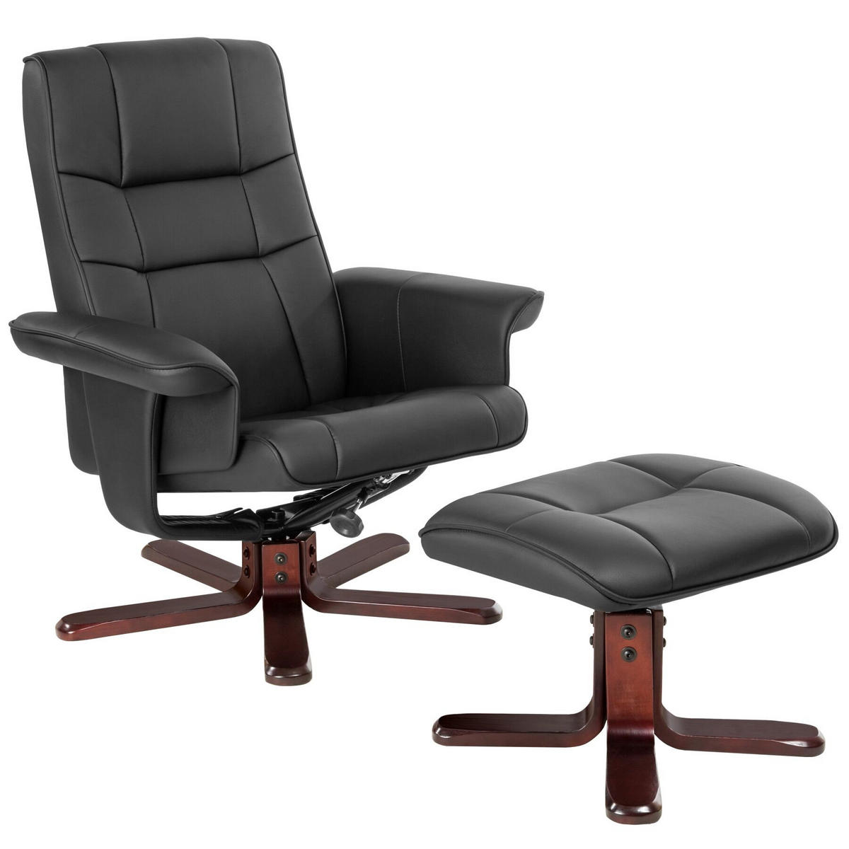 FERNSEHSESSEL ,Belastbarkeit 120 kg,schwarz/braun - Schwarz/Braun, Textil (100/95/78cm) - tectake