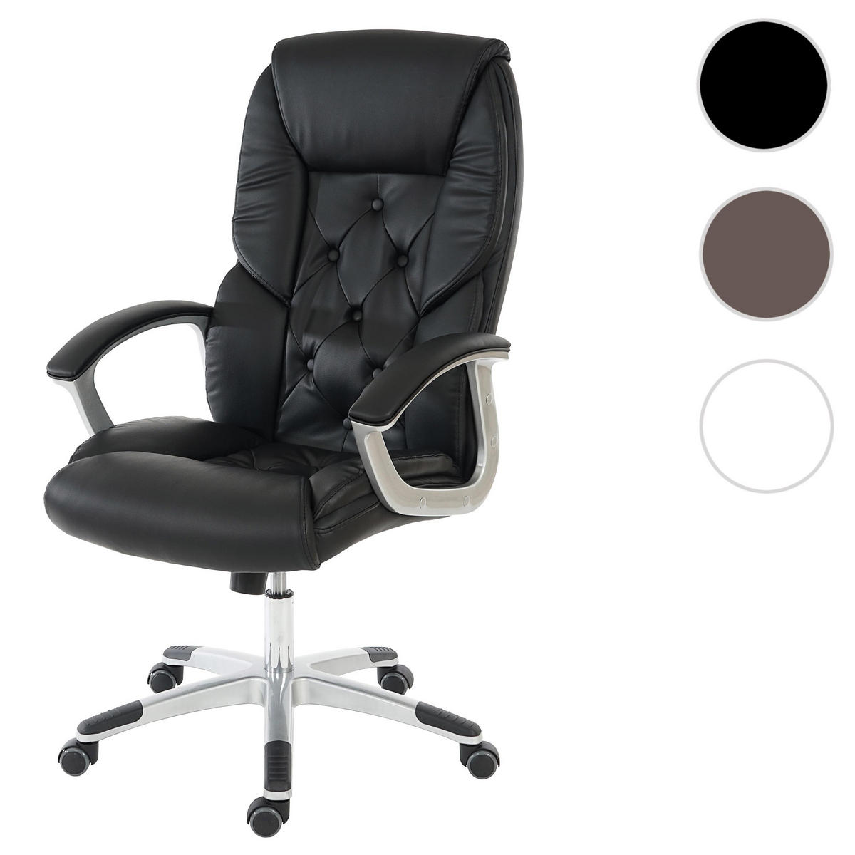PROFI-BÜROSTUHL XXL Schwarz - Schwarz, Textil (68/125/77cm) - MCW