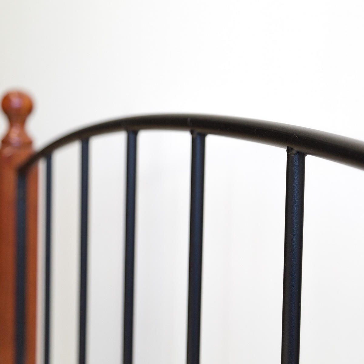 METALLBETT 140/200 cm in Schwarz mit Lattenrost - Schwarz/Braun, Metall (140/200cm) - Homestyle4u