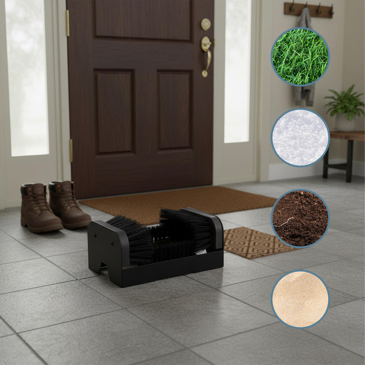 SCHUHABSTREIFER - Schwarz, Holz/Kunststoff (23/10/15.5cm) - Relaxdays