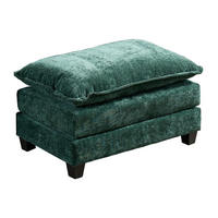 HOCKER aus Chenille 94x58x91 cm in Grün - Grün, Textil (58/51/94cm) - Modfu