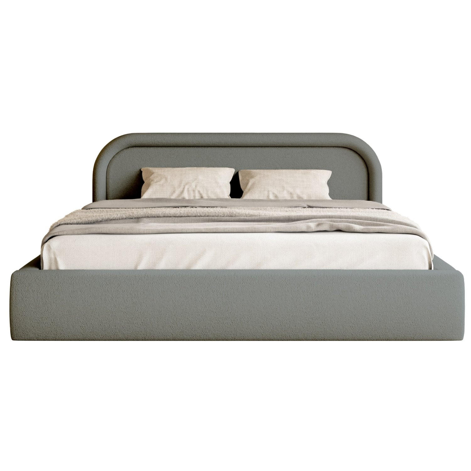 POLSTERBETT Ruvi Grau 180x200 cm - Schwarz/Grau, Holz/Textil (180/200cm) - Selsey