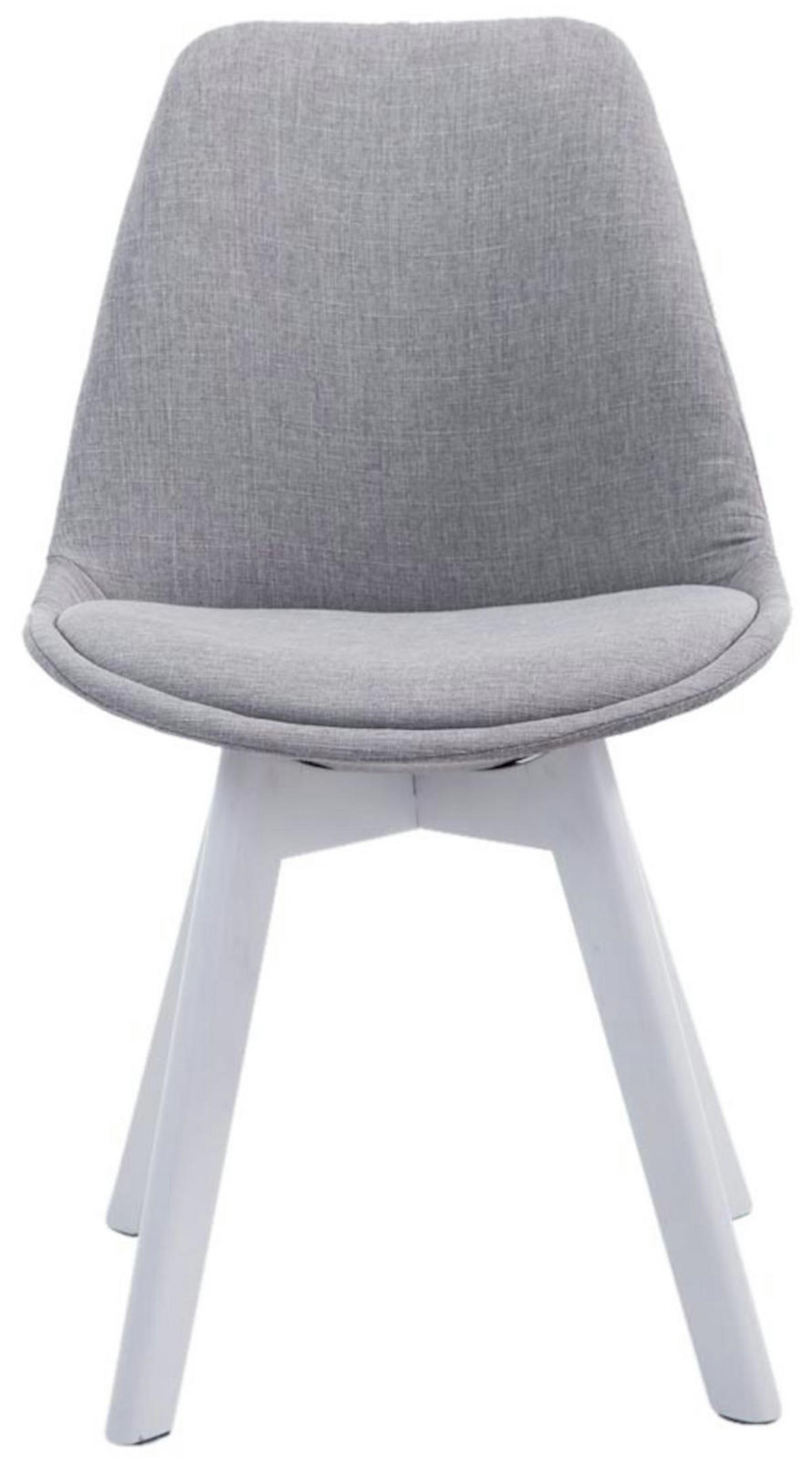 STUHL 4er Set Stoff grau - Weiß/Grau, Holz/Textil (48/84/55cm) - CLP