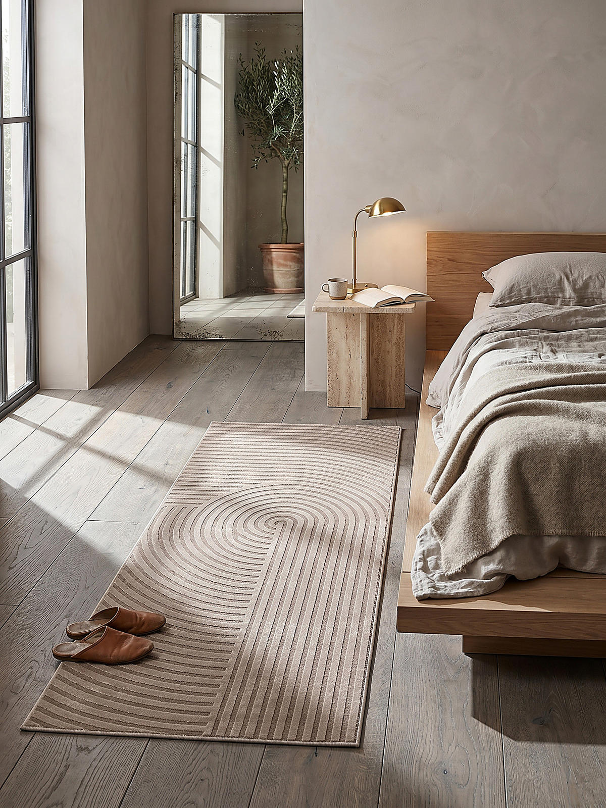TEPPICHLÄUFER Geometrisch ERESMA Polyester Beige 80 x 150 cm - Beige, Textil (80/150cm) - KADIMA DESIGN