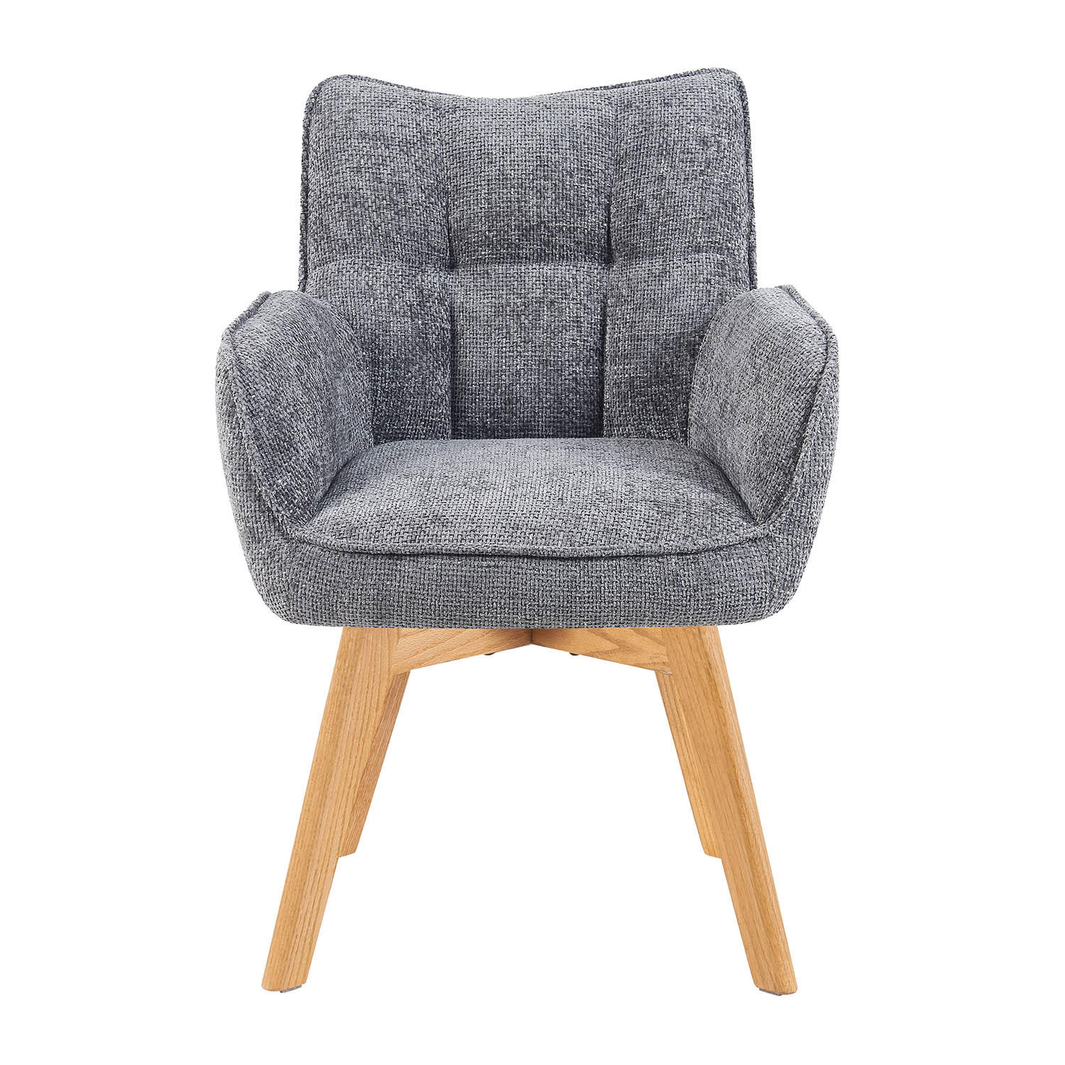 DREHSTUHL Mika-Ella - Honigeiche/Grau, Eichenholz/Holz (59/84/66cm) - DUBI Möbel